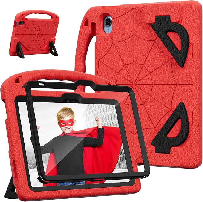 Kids Case for iPad 9th/8th/7th Gen. (10.2-inch 2021/2020/2019) | Shockproof Cover with Built-in Screen Protector and Stand Black