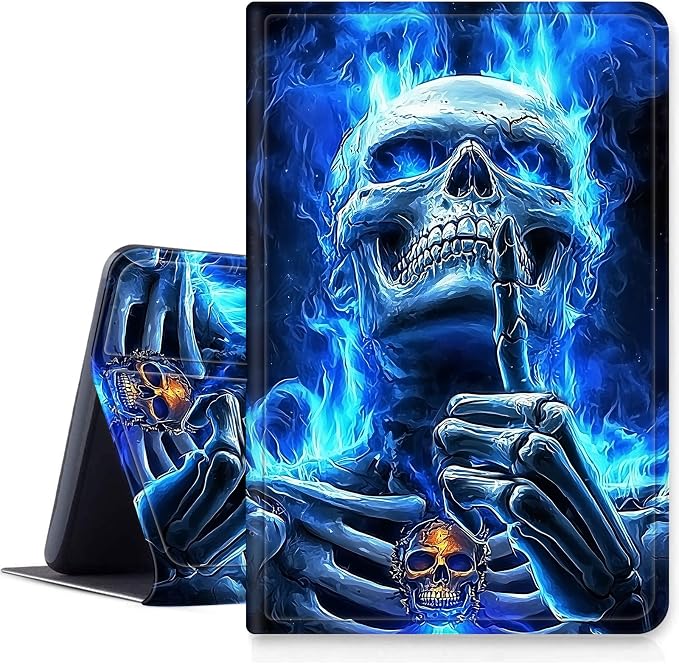Case for Fire 7 Tablet &amp Fire 7 Kids (12th Gen 2022 Release) - Slim PU Leather Protective Smart Cover with Auto Sleep/Wake &amp Multi-Angle StandBlue Dandelion