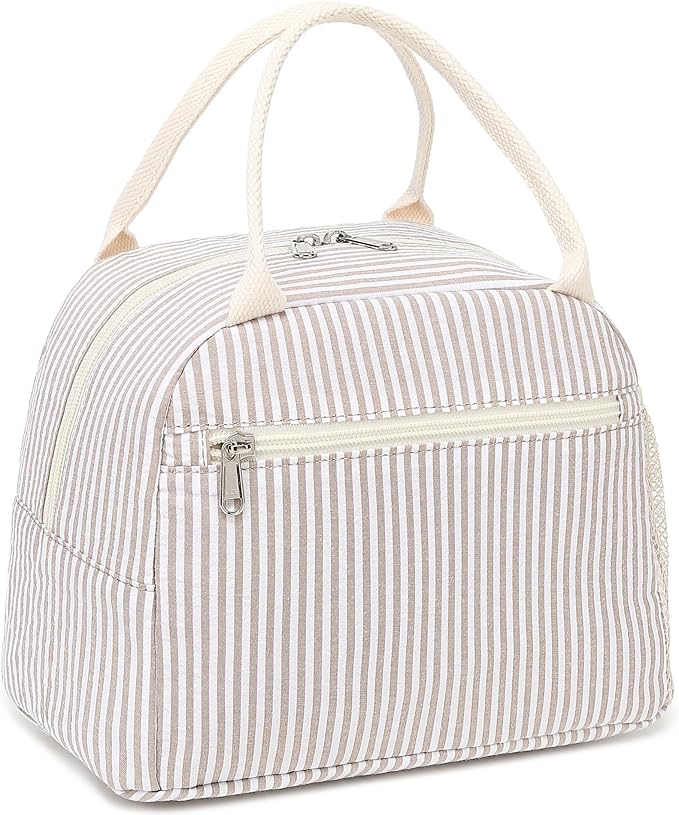 LEDAOU Lunch Box for Women Insulated Lunch Bag Corduroy Lunch Tote Bags Leakproof Cooler Lunch Case for Travel Work Picnic