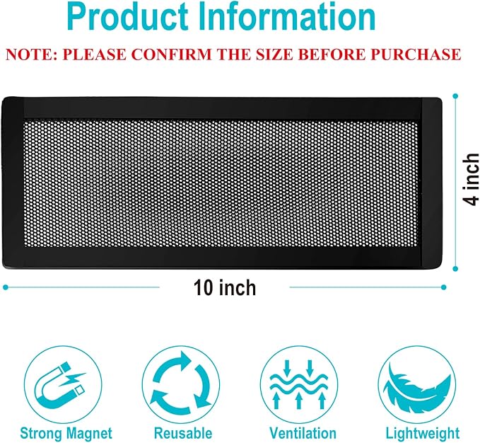 Magnetic Vent Covers for Home Floor 4Pack, Upgrated 4x10 Inch Strong Magnet PVC