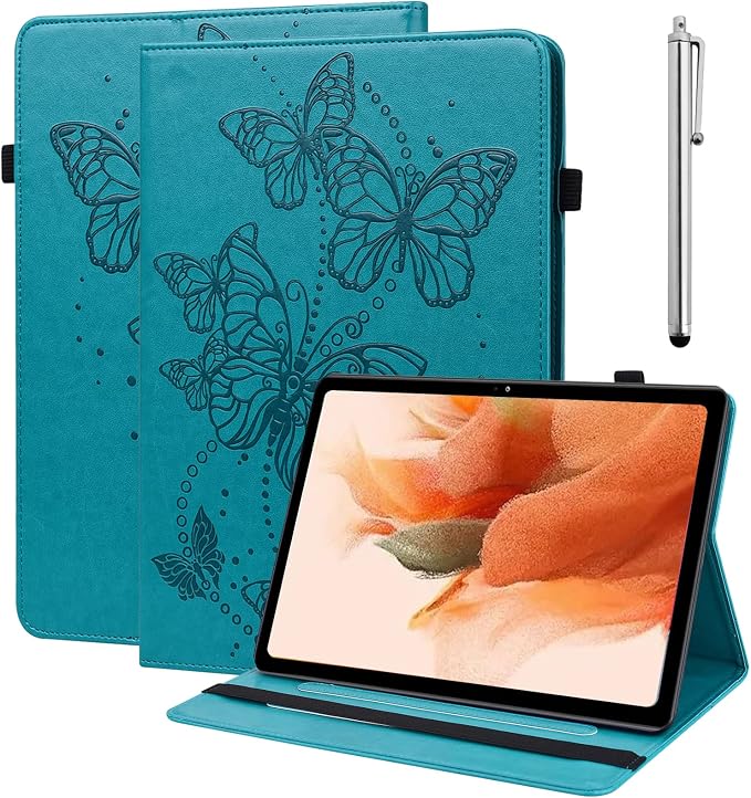 Case for Samsung Galaxy Tab A 10.1 2016 (No S Pen Version)Butterfly PU Leather Folio Flip Stand Case 10.1 Inch (SM-T580/T585/T587) - Blue
