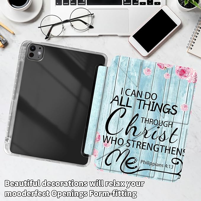 for iPad 10.2 &amp 10.5/iPad 9th/8th/7th Generation 10.2 2021 2020 2019 Case Mutil Angles Folding Y-Shaped Stand Cover with Pencil Holder Auto Wake/SleepAmerican Flag and Cow