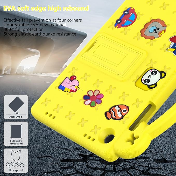 Kids Case for Lenovo Tab 10.1 inch (TB311XU / TB311FU) Kids EVA Protective Shockproof Cover with Stand Handle Shoulder Strap Handle Stand for Lenovo Tab 10.1 2025 Green
