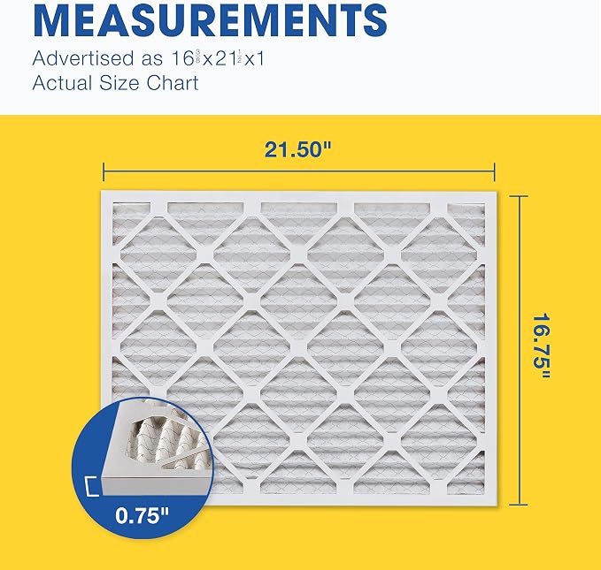 Aerostar 16.375x21.5x1 MERV 8 Air Filter, Pleated AC Furnace HVAC Filters