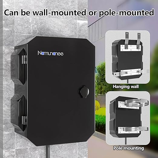 Outdoor Electrical Box, Cold-Rolled Steel Plate, Aluminum Alloy Back Beam, One-Piece Ventilation Design, IP65 Waterproof, Wall/Pole Mounted (15.7" x 12" x 8")