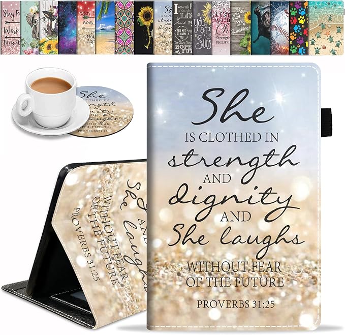 Case for Amazon Fire HD 10 Tablet (9th/7th Gen 2019/2017 Release) Premium PU Leather Cover with Auto Sleep Wake Feature Folio Case for Fire 10.1 Tablet Bible Verse Jeremiah 29:11
