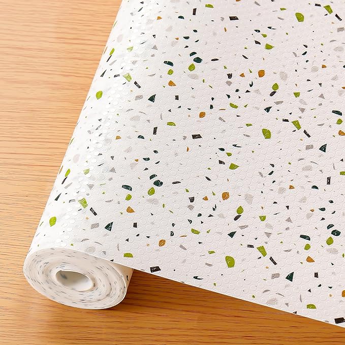 Cooyes Shelf Liner – Premium Non-Adhesive Cabinet and Drawer Liner for Kitchens – Waterproof Shelf Paper with Modern Pattern – Durable EVA Cabinet Mat – Easy to Cut