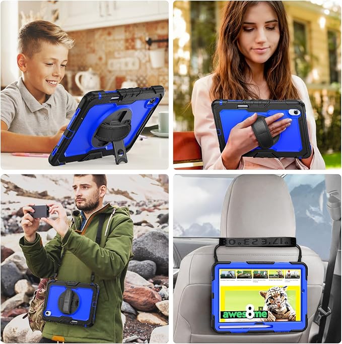 Case for Samsung Galaxy Tab S11 2025 | Three-layer Rugged Shockproof Case W/Screen Protector Shoulder Strap for Tab S11 11 inch (Model SM-X730/SM-X736B) Black