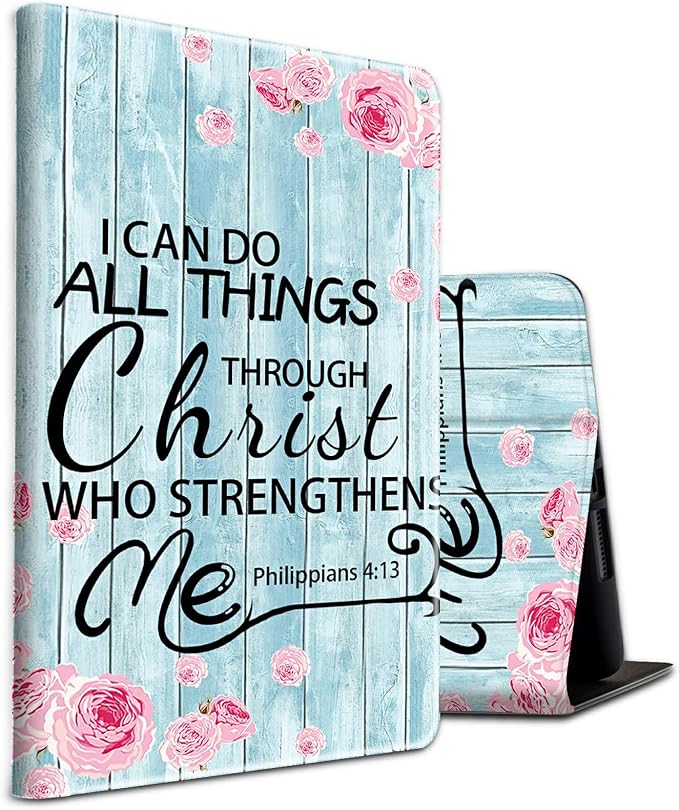 for iPad Air 11 (2024)/ iPad Air 6th/5th/4th Gen Case (2025/2024/2022/2020) 10.9 Inch CaseBEOTIWAD Shockproof Slim PU Leather Stand Protective Cover with Auto Sleep/Wake-Bible Verses Philippians 4-13