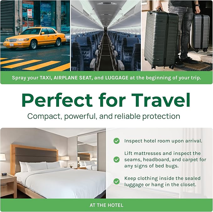 Hygea Natural Extra Strength Bed Bug & Mite Natural Travel Spray - TSA Approved 3 oz Size - Child & Pet Friendly - Stain & Odor Free - for Hotel, Suitcase, Backpack - 66% Stronger Formula (3 pack)