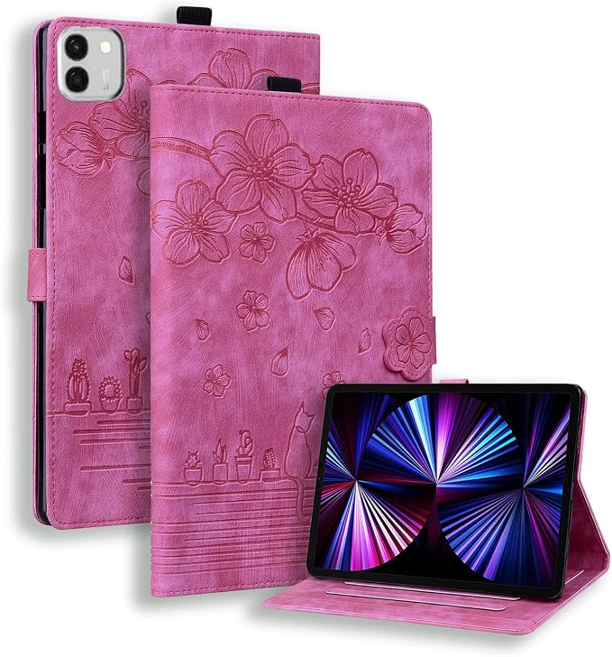 Case for Honor MagicPad 3 Pro 12.3 12.3 2026Multi-Angle Viewing PU Leather Folio Stand Cover with Pencil HolderShockproof Protective Case for Honor MagicPad 3 Pro 12.3 2026Rose Red