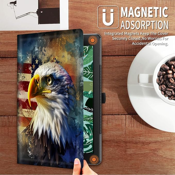 FUYOCWE for iPad Pro 13 Inch Case (M47th Generation2024 Model A2925A2926A3007)PU Leather Slim Folding Stand Case for iPad 13 7th GenAuto Sleep Wake Cover -A Dream Catcher Wolf
