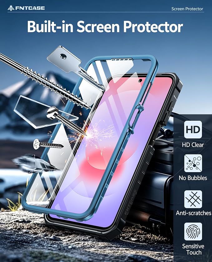 FNTCASE for 11 Pro XL Case Rugged Kickstand 2 Front Frames Black | Built-in Screen Protector 20FT Military-Grade Drop Protection Rugged Heavy Duty Shockproof Full Body Protective Cover