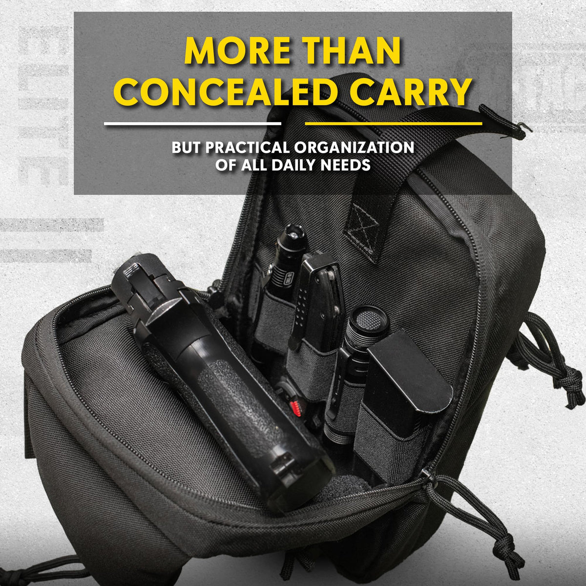 M-Tac CCW Sling Bag for Men & Women - EDC Shoulder Bag Tactical - Crossbody Concealed Carry Bag - Mens Chest Pack (ELITE Black)