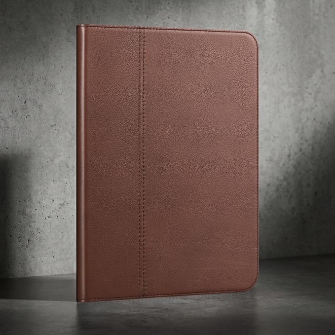 Leather Case for iPad A16 11th 11 2025 and iPad 10th 10.9 2022 | Genuine Full Grain Leather Folio CoverSmart Protective ShellShockproof &amp Drop-ProofAuto Wake/Sleep.Dark Brown