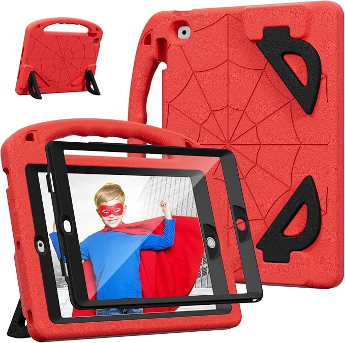Kids Case for iPad 9th/8th/7th Gen. (10.2-inch 2021/2020/2019) | Shockproof Cover with Built-in Screen Protector and Stand Black