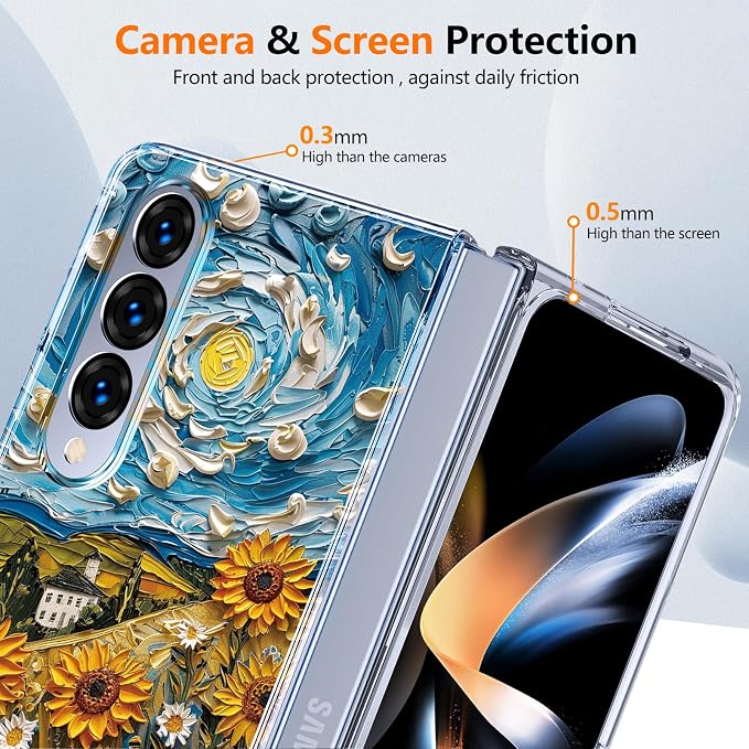 for Galaxy Z Fold4 CaseBuilt-in Magnet CircleWireless Charging | Military-Grade Shockproof case Cover for Samsung Galaxy Z Fold4Anagallis
