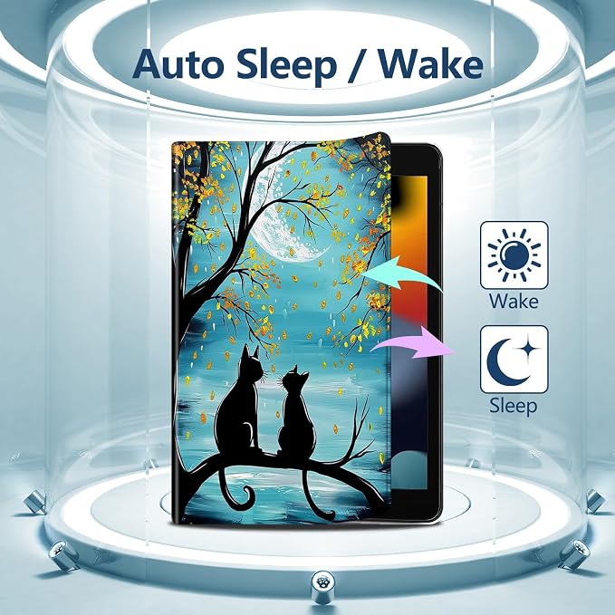 Case for iPad 9th/ 8th/ 7th Generation for iPad 10.2 inch Case 2021/2020/2019 Slim PU Leather Multiple Viewing Angles Smart Stand Shell Cover Auto Wake/Sleep for iPad 10.2Alpaca Art