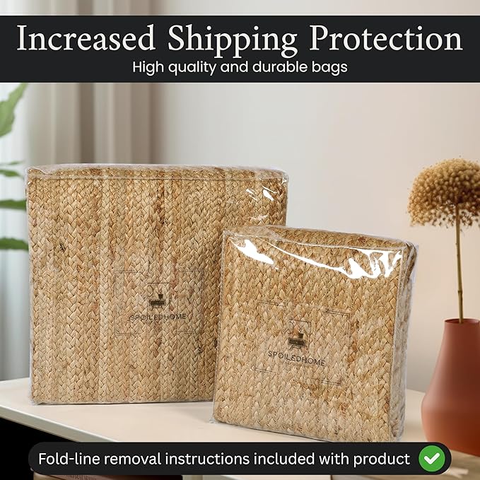 Jute Area Rug 3x5 Natural Jute Rug with Non-Slip Backing, Low-Profile Farmhouse Rug for Living Room, Bedroom or Entry – Eco-Friendly Boho Decor, Non-Shed for High-Traffic Door Mat