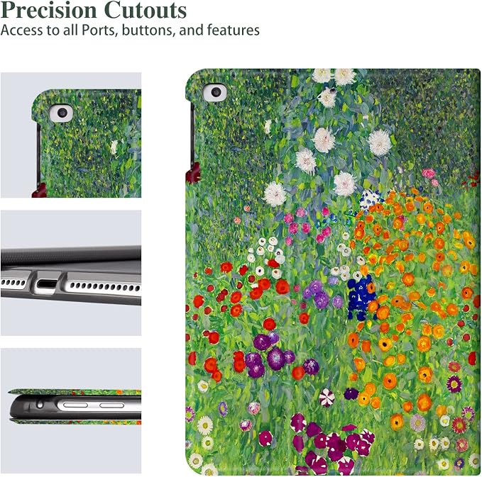 Vimorco for iPad 5th/6th Generation Case 9.7 Inch 2017/2018 for iPad Air 1/2 Case 2013/2014 Pencil Holder/2 Viewing Stands/Typing Stand/Slim Cover for iPad 5/6 Gen Blue Flower Floral