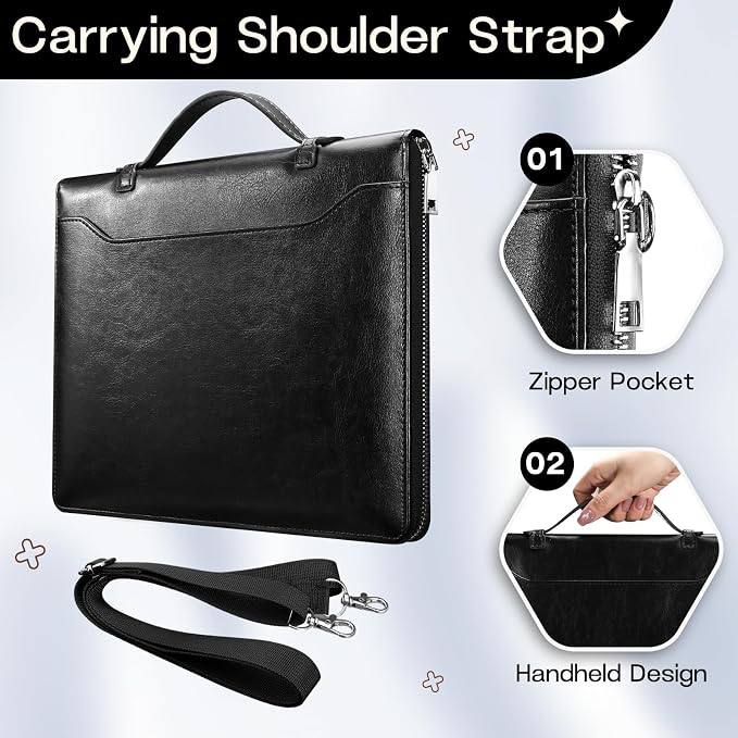 Case for Samsung Galaxy Tab S10 Lite / S10 FE / S9 FE 10.9-Inch / S9 11 | PU Leather / Zipper Bag / Clear Back Case / Hand Strap / Shoulder Strap / S-Pen Holder / Stand Cover