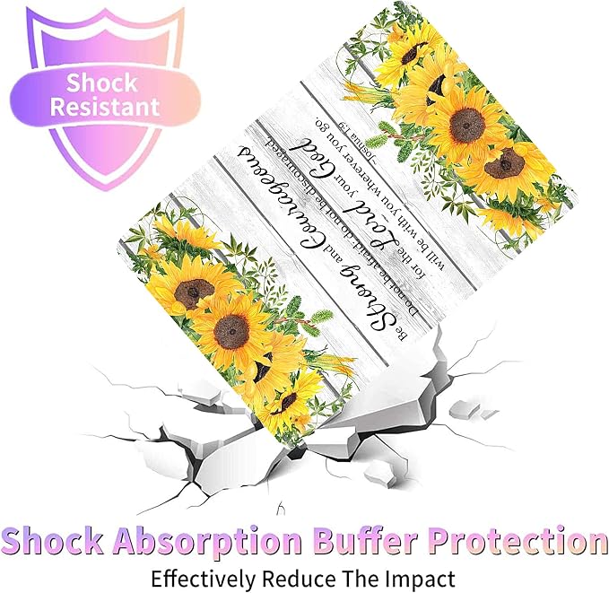 iPad 10.2/10.5 CaseCase for iPad 9th / 8th / 7th Generation (2021/2020/2019) 10.2 inch/ iPad Air 10.5 2019 Christian Bible Verses Scripture Joshua 1：9 Be Strong and Courageous Sunflowers