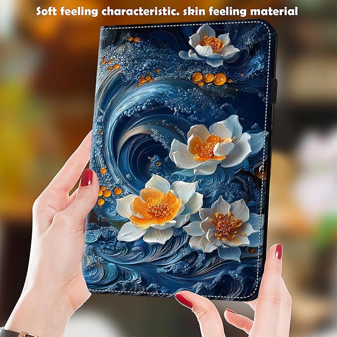 Case for Samsung Galaxy Tab A 10.1 2019 Model SM-T510/T515/T517 Stylus Holder Flip Wallet Leather Shockproof Cover for Galaxy Tab A SM-T510 Case Bicolor Marble