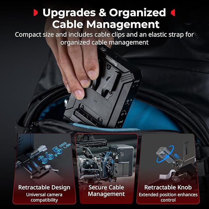 SMALLRIG Upgraded V Mount Battery Plate Kit, w/ QR Plate for Arca, LCD Screen Protector & Cable Clips, D-Tap & USB-C Supply, All-in One Camera Video Rig for Mirrorless/DSLR, for NEEWER V Mount Battery