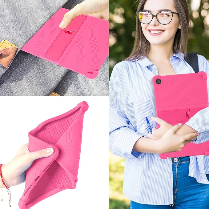 for Revvl Tab 2 Case (2025) Kids Soft Silicone Cover for Tmobile Revvl Tab 2 Tablet Case with Stand (Black)