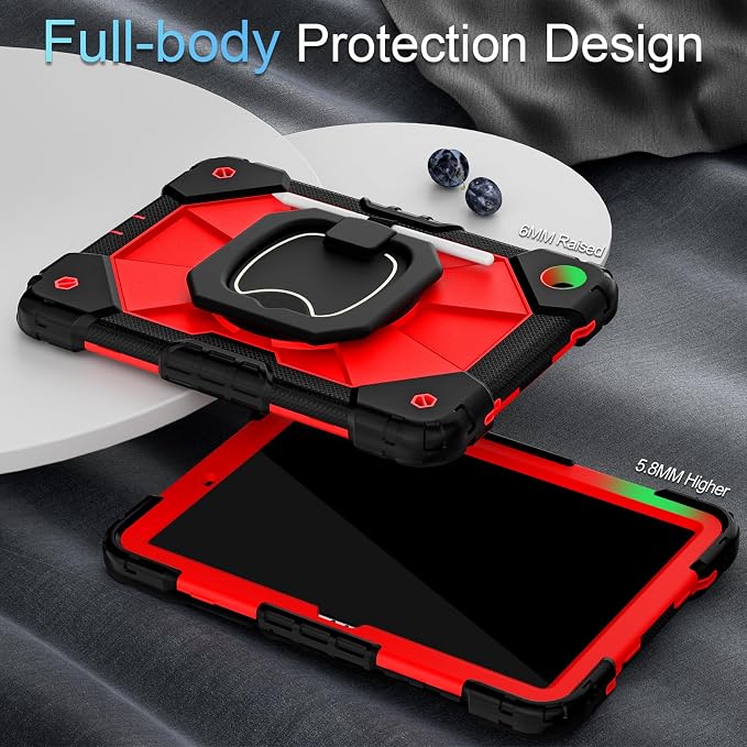 Auizotl Case for Samsung Galaxy Tab A11+/A9+ Plus 11 Inch with Screen Protector/Rotating Stand/Pen HolderMilitary Grade Shockproof Cover for Galaxy Tab A11 Plus /A9 Plus CasesBlack