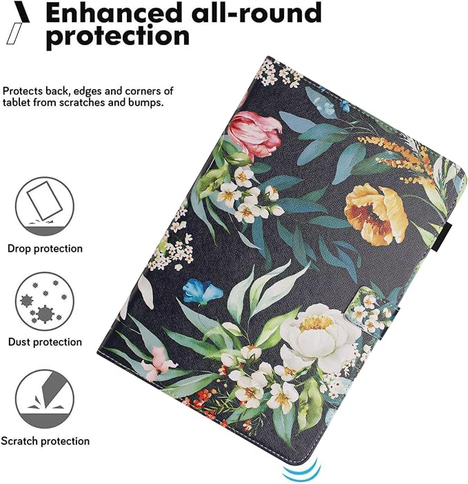 Universal Case for 10 Inch Tablet Multi-Angle Viewing Stand Case for 9.5-10.5 Inch Tablet Premium PU Leather Folding Stand Cover with Pen Holder &amp Multiple Angles Stand - Beach
