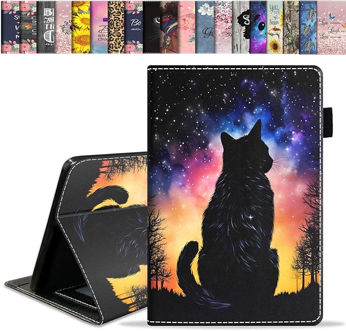 Case for Amazon Kindle Fire HD 10 Tablet 10.1 (9th/7th Generation 2019/2017 Release) Slim Folding Stand Folio Cover with Card Slot &amp Auto Wake/Sleep - African American Girl
