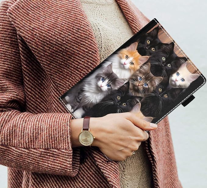 Case for Amazon Fire HD 8/HD 8 Plus Tablet (8 12th/10th Generation 2024/2022/2020 Release) Slim PU Leather Stand Folio Cover with Auto Wake Sleep African Woman Wolf