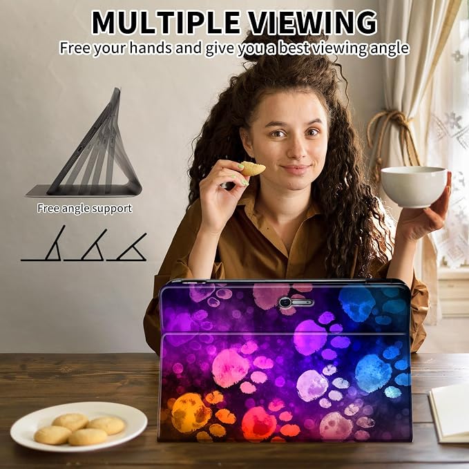 Case for Microsoft Surface Pro 11/10 / 9 13 InchPU Leather Cute Slim Folio Adjustable Stand Cover Case for Surface Pro 11th Edition AIArt Red Dragonfly