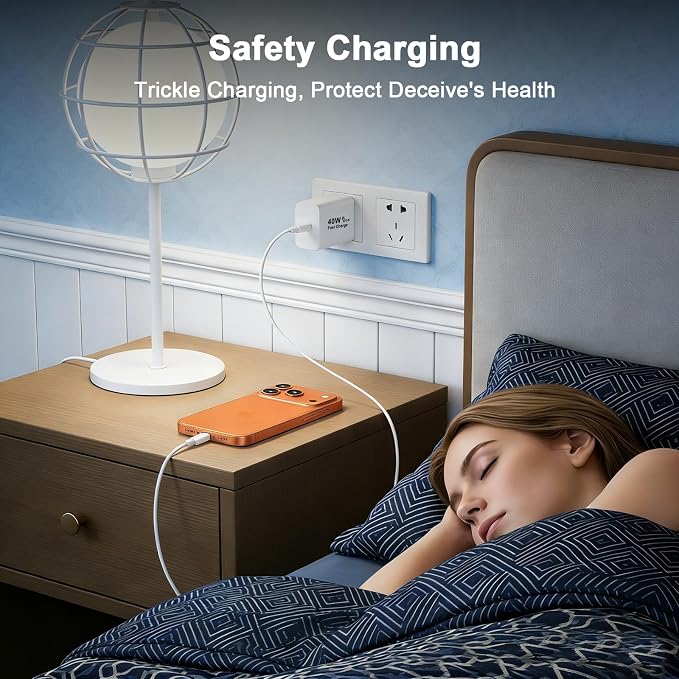 40W USB C Charger Block 2 Pack iPhone 17 16 15 Charger Block Brick Orange | 40 Watt USB C Wall Charger USBC Power Adapter Type C Brick Cube for iPhone 17/17 Pro/17 Pro Max/Air/16 15 14 13 12 11 Gal