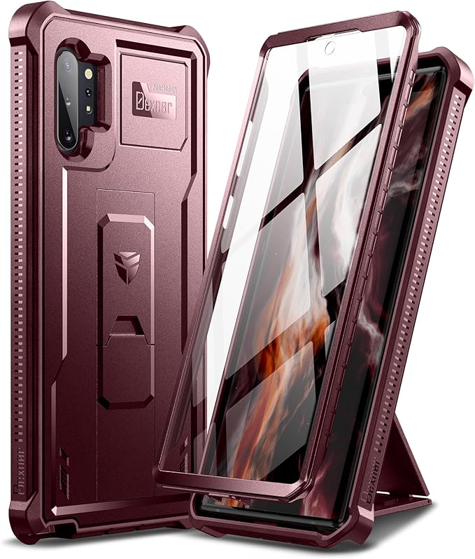 Dexnor for Samsung Galaxy Note 10+ Plus Case [Built in Screen Protector and Kickstand] Heavy Duty Military Grade Protection Shockproof Protective Cover for Samsung Galaxy Note 10 Plus (Army Green)
