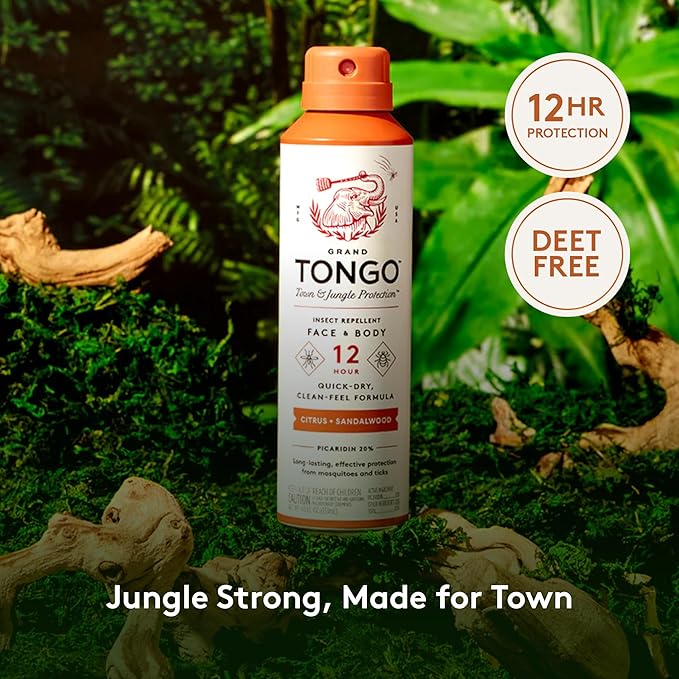DEET-Free Insect Repellent with Picaridin, The 12 Hour Protection, DEET Alternative - Citrus + Sandalwood