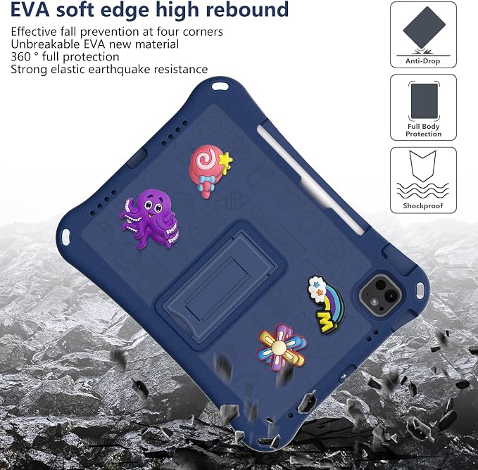 Case for iPad 10.2 Inch 2021/2020/2019/ iPad Pro 10.5 Inch/Air 3rd Gen (2019) Shoulder Strap Kickstand Children Friendly Anti-Scratch Shockproof Case Lightpurple