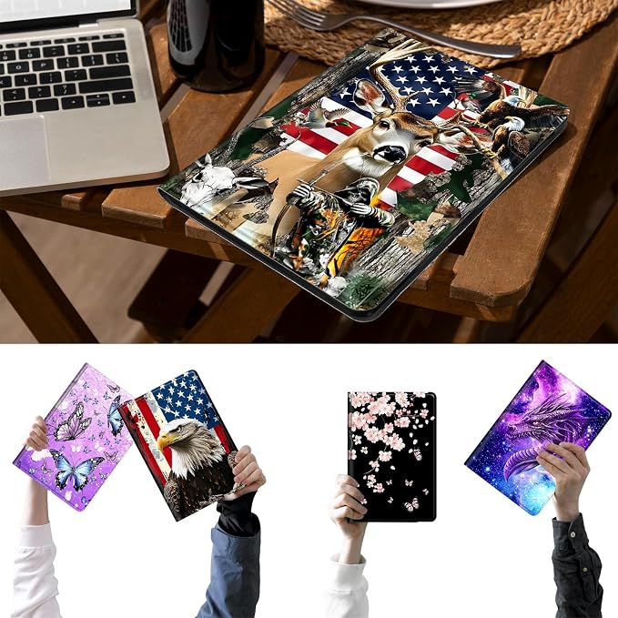 Case for All-New 7 Kindle Paperwhite 12th Gen 2024 &amp Kindle Colorsoft Signature EditionPU Leather Cover with Auto Sleep Wake FeatureAmerican Flag Eagle