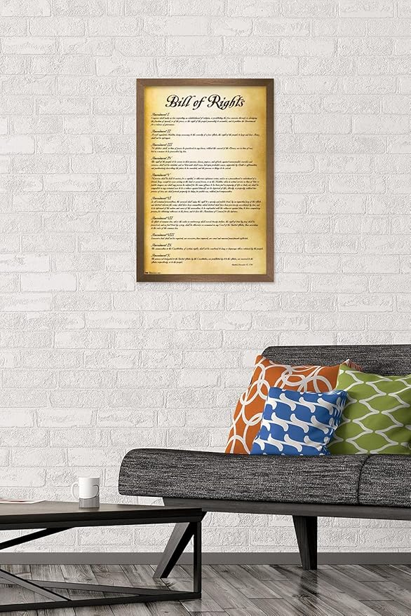 Trends International The United States of America - Bill of Rights Wall Poster, 14.725" x 22.375", Bronze Framed Version