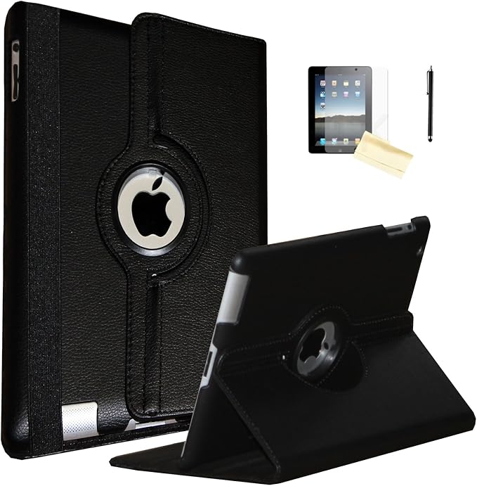 Case for iPad mini 4 Rotating Stand Smart Cover Magnetic Auto Wake Up/Sleep for iPad mini 4 4th A1538 A1550 MK6K2LL/A MK6L2LL/A MK872LL/A MK882LL/A MK9P2LL/A MK9Q2LL/A (Black)