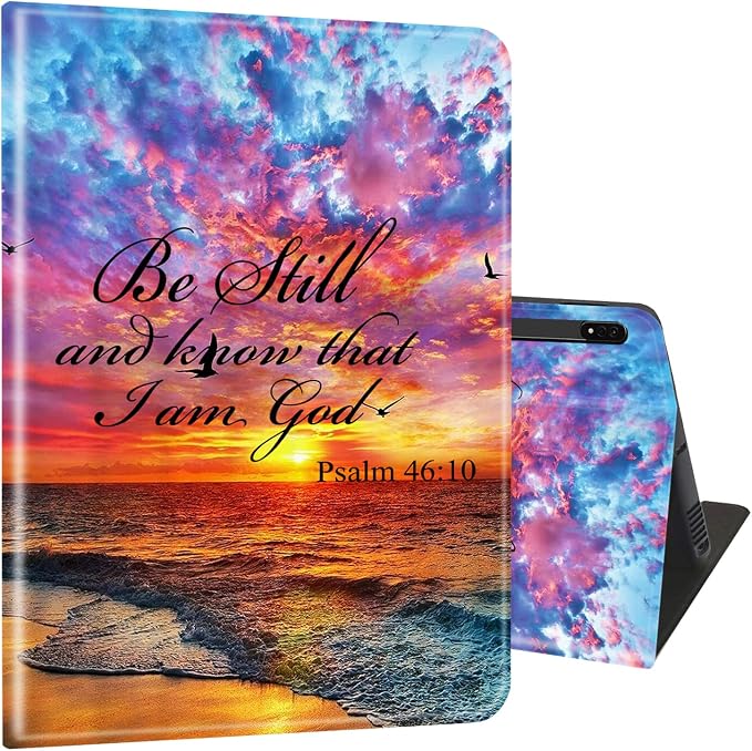 Case for Samsung Galaxy Tab S8 Plus 2022/S7 FE 2021/S7 Plus 2020 12.4 inch Ultra-Thin Multi-Angle Bracket Full Body Case with Wake/Sleep Function - Bible Phil 4-13 Floral