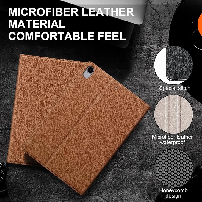 Case for iPad mini 7 (A17 Pro) 2024 iPad mini 6th Gen 2021 Black | Leather Protective Shockproof Smart Cover Adjustable Stand Auto Wake/Sleep Multiple View Angles