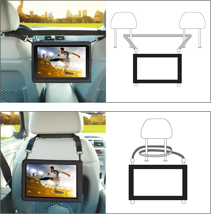USA Gear 10 inch Tablet Case - Tablet Holder with Shoulder Strap Compatible with Apple iPad 2019 and 2018 Samsung Galaxy Tab A 10.1 Tab S3 Tab 4 10.1 Lenovo Tab 4 and Microsoft Surface Go (Black)