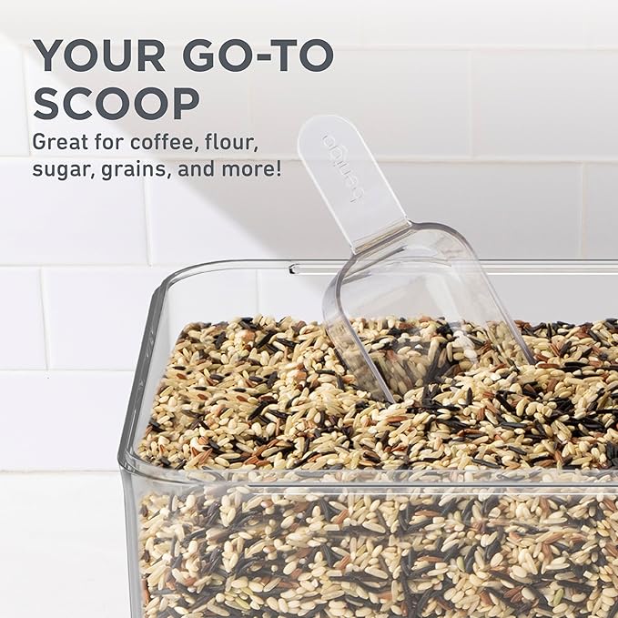 Bentgo Pantry 3-Piece All-Purpose Scoop Set, 1/2 Cup, BPA-Free (Clear)