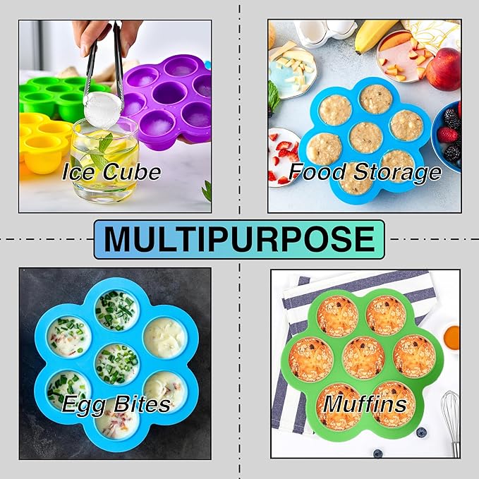 GOKCEN's Silicone Egg Bite Molds 12 Cups Silicone Muffin Pans for Baking