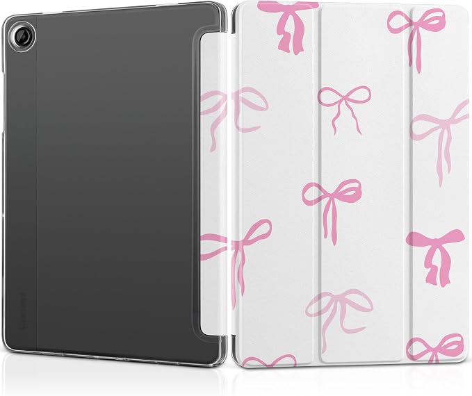 Case for Samsung Galaxy Tab A11 Plus A11+ 11 inch (2025/2026) &amp Tab A9 Plus A9+ 11 inch (2024/2023) Slim Smart Stand Cover with Translucent Hard Back Auto Wake/Sleep - Bear with Bows
