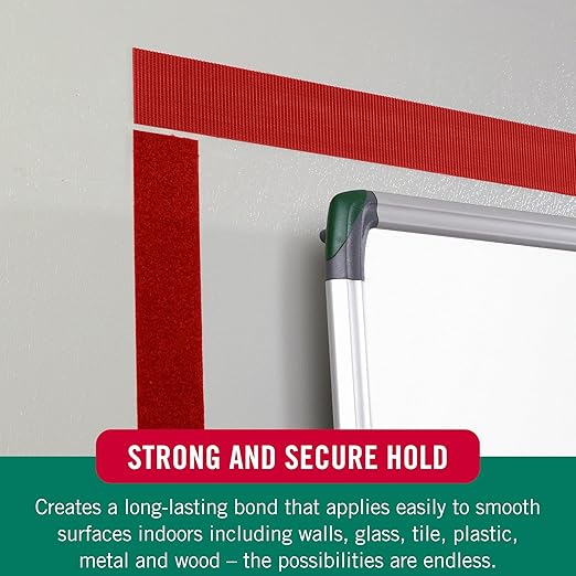 Velcro Brand Colors | Red Sticky Back Tape | 10ft Roll with Adhesive, Cut Strips to Length | Mount Classroom Décor, Create Seasonal Craft Projects | Organize Home or Office