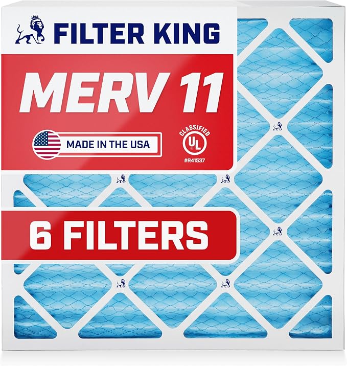 Filter King 12x25x1 Air Filter | 6-PACK | MERV 11 HVAC Pleated A/C Furnace