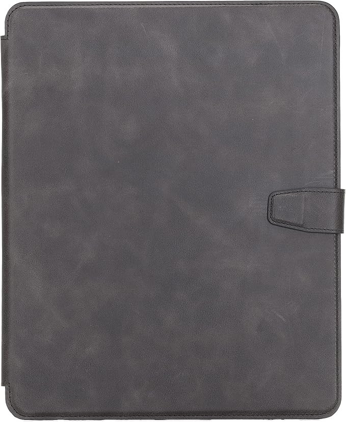 Genuine Leather Handmade iPad 10.2 Magnetic Closure Case with Separeted Compartments and Card Slots for Women &amp Men (8th Gen 2020) (7th Gen 2019) (Black)